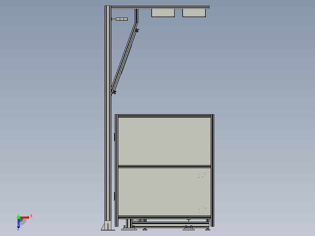 双层倍速链流水线3D模型俯视图