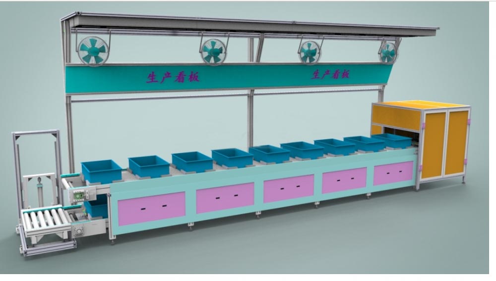 双层倍速链流水线3D模型