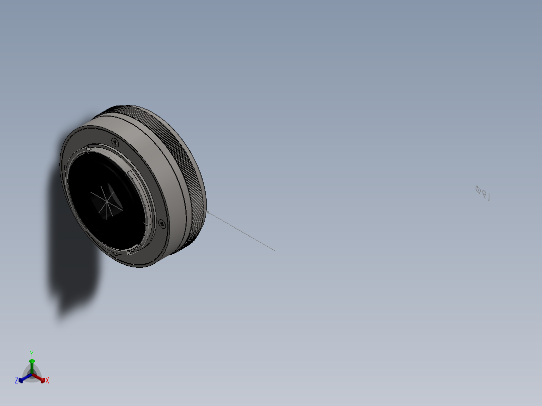 sony的相机镜头造型设计正等轴测图