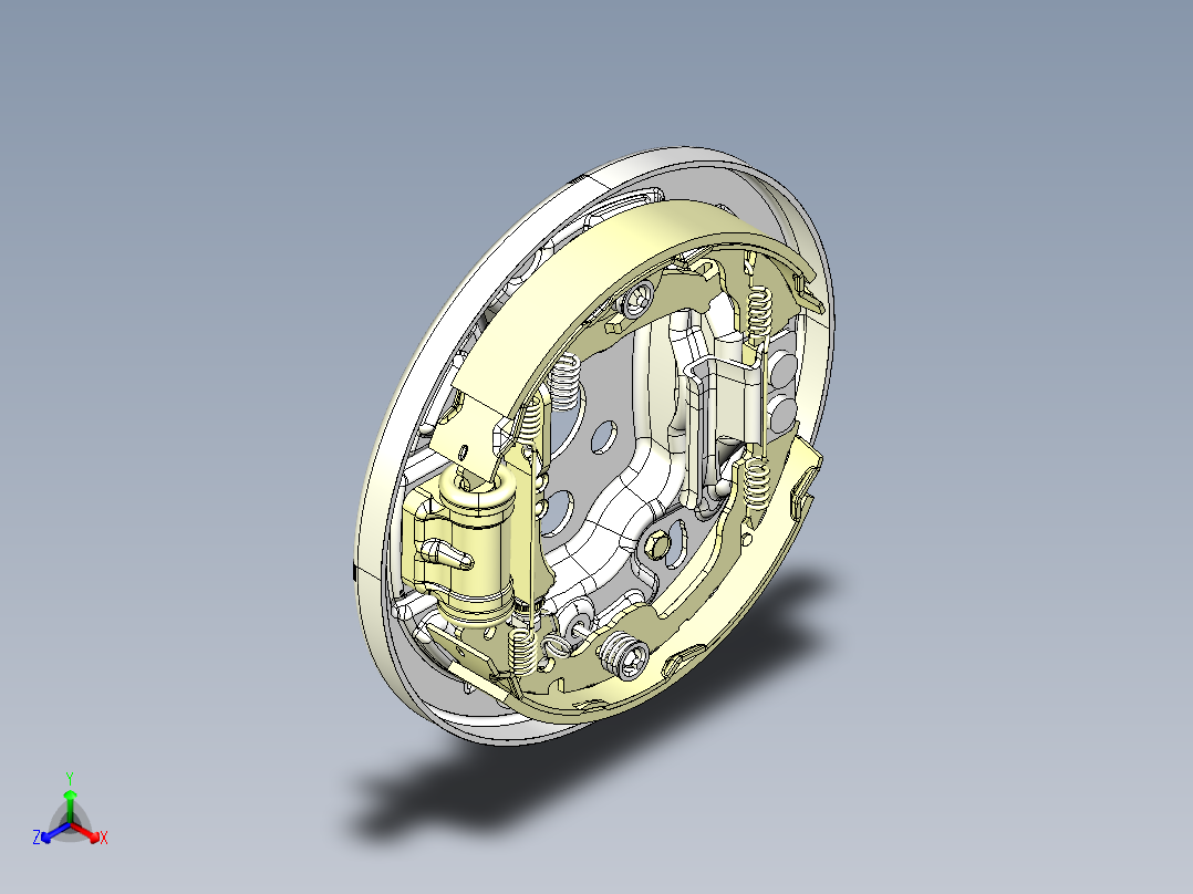 b0324 鼓式制动器机械零件装配图练习图【三维图纸加CAD全套图纸】主视图