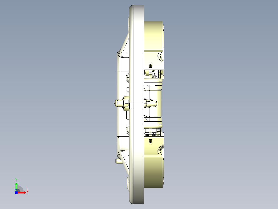 b0324 鼓式制动器机械零件装配图练习图【三维图纸加CAD全套图纸】前视图