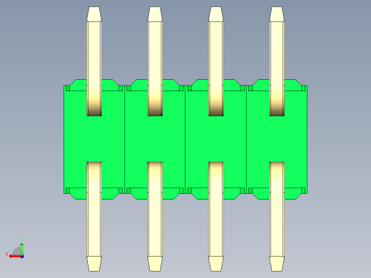 彩色公排针 100mil 2.54mm 系列-DS1022_green_08p_100mil_TypeSMT_rev1.0后视缩略图