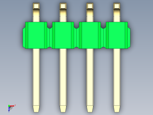 彩色公排针 100mil 2.54mm 系列-DS1022_green_08p_100mil_TypeSMT_rev1.0俯视缩略图