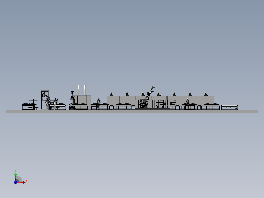 车门流水线前视图