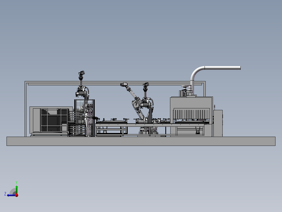 车门流水线右视图