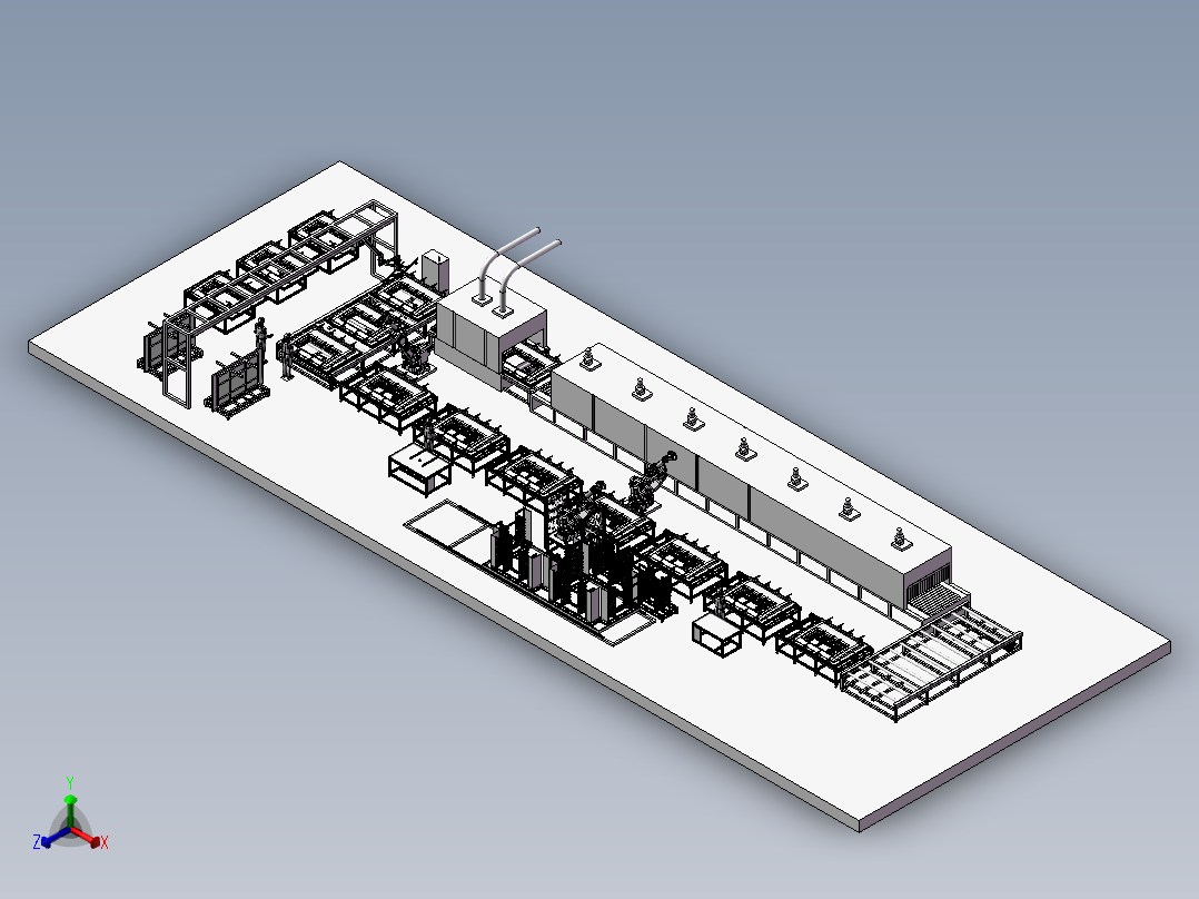 车门流水线正等轴测图