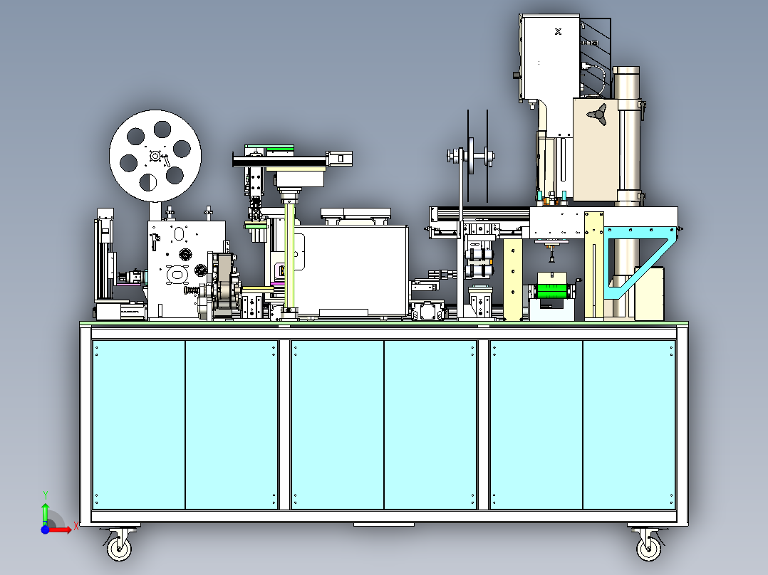 贴标装袋机前视图