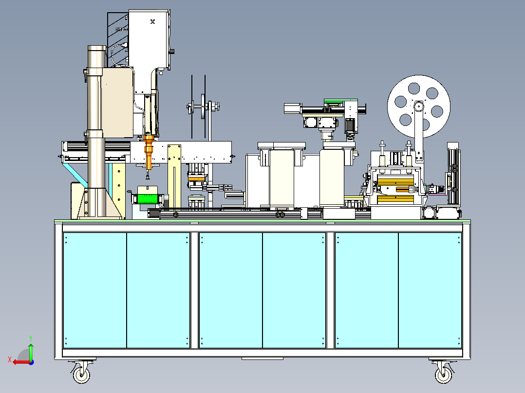 贴标装袋机后视图