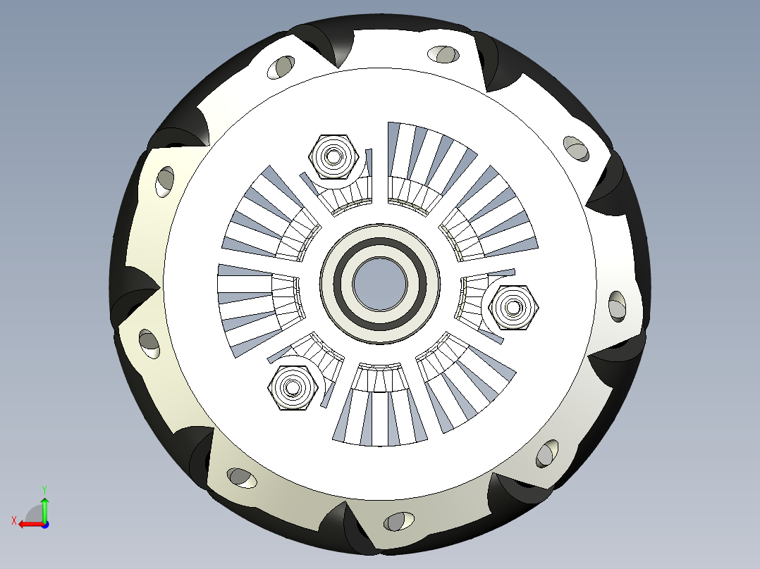 mecanum wheels一对麦克纳姆轮后视图