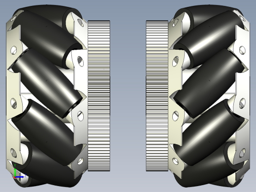 mecanum wheels一对麦克纳姆轮左视缩略图