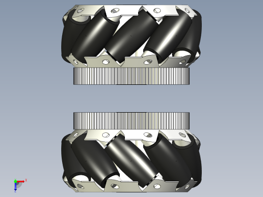 mecanum wheels一对麦克纳姆轮俯视缩略图