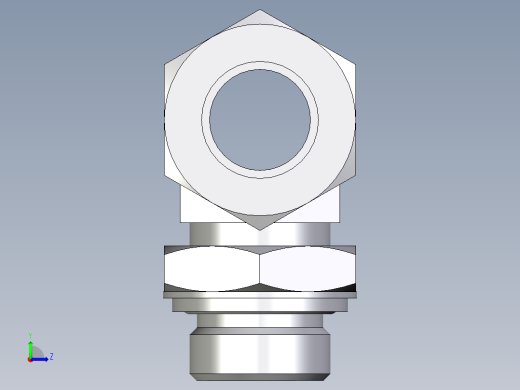 卡套式工业通用硬管接头EO_Adjustable_locknut_branch_tee_TEE22LRCF左视缩略图
