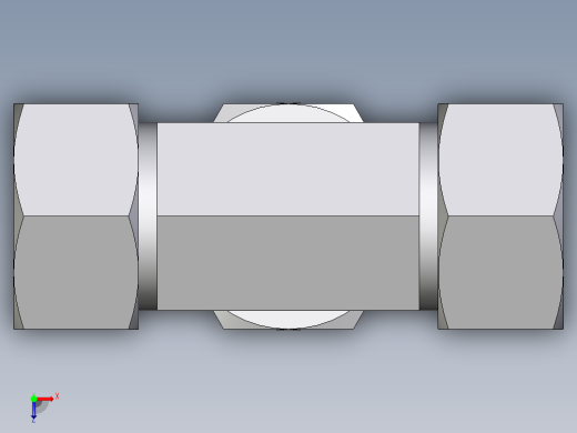 卡套式工业通用硬管接头EO_Adjustable_locknut_branch_tee_TEE22LRCF俯视缩略图