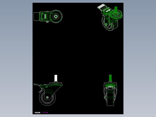 橡膠輪、導電輪(800N、1000N)5535-2D多系列多零件图纸模型