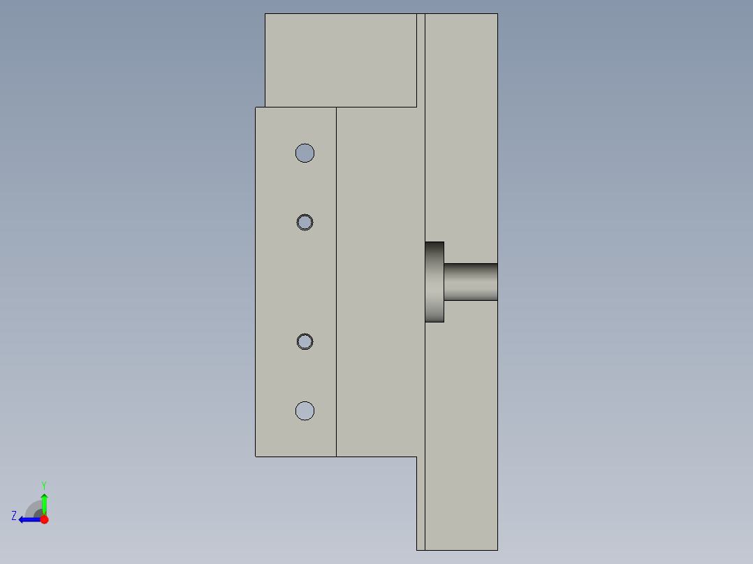 泵体钻孔夹具（CAD图+UG三维）右视图