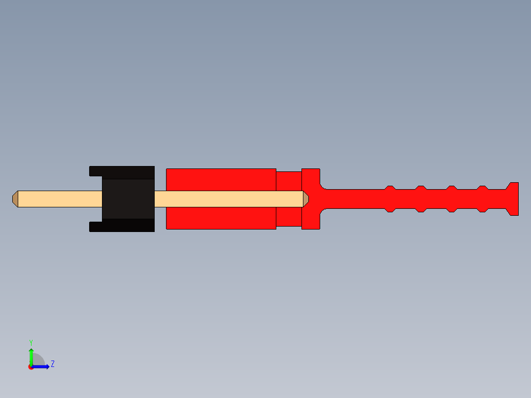 带跳线的排针-pinheader 1x3 and 1 jumper pullback左视图