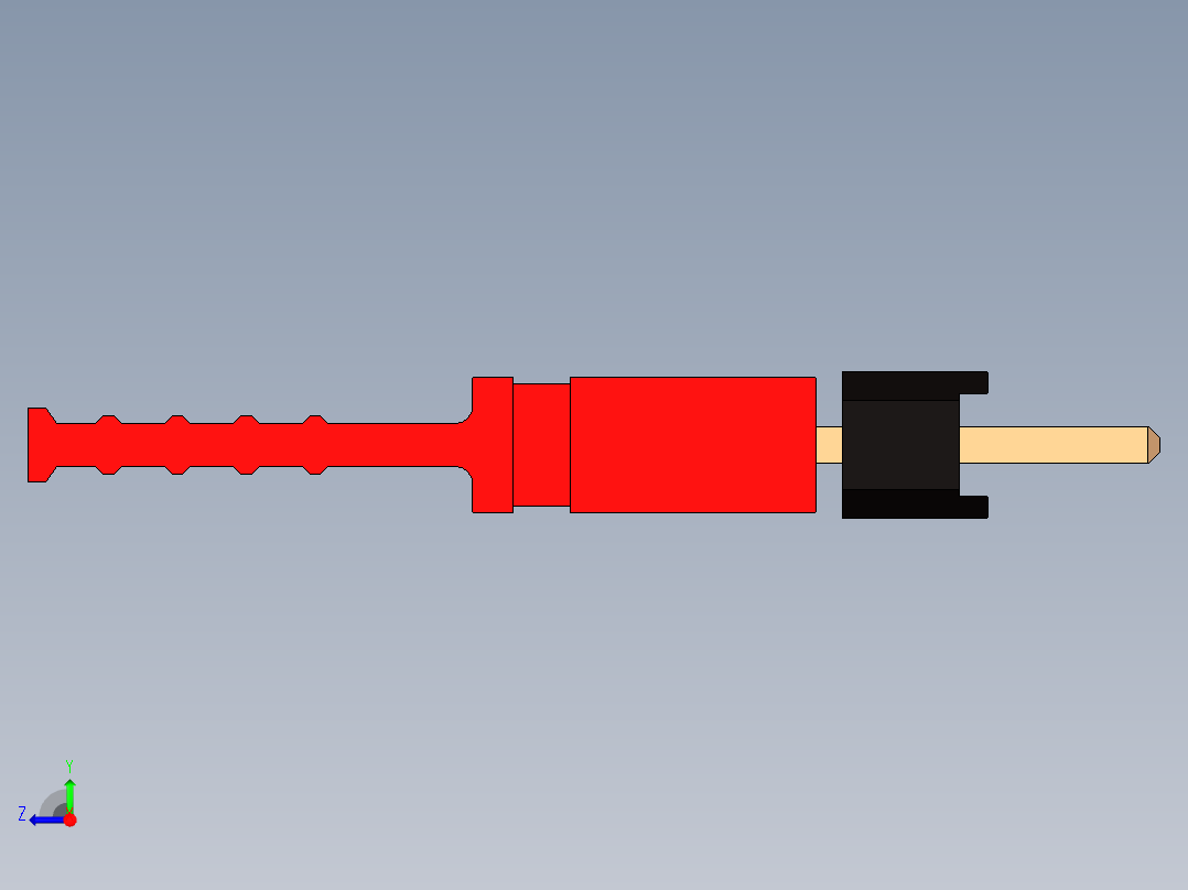 带跳线的排针-pinheader 1x3 and 1 jumper pullback右视图