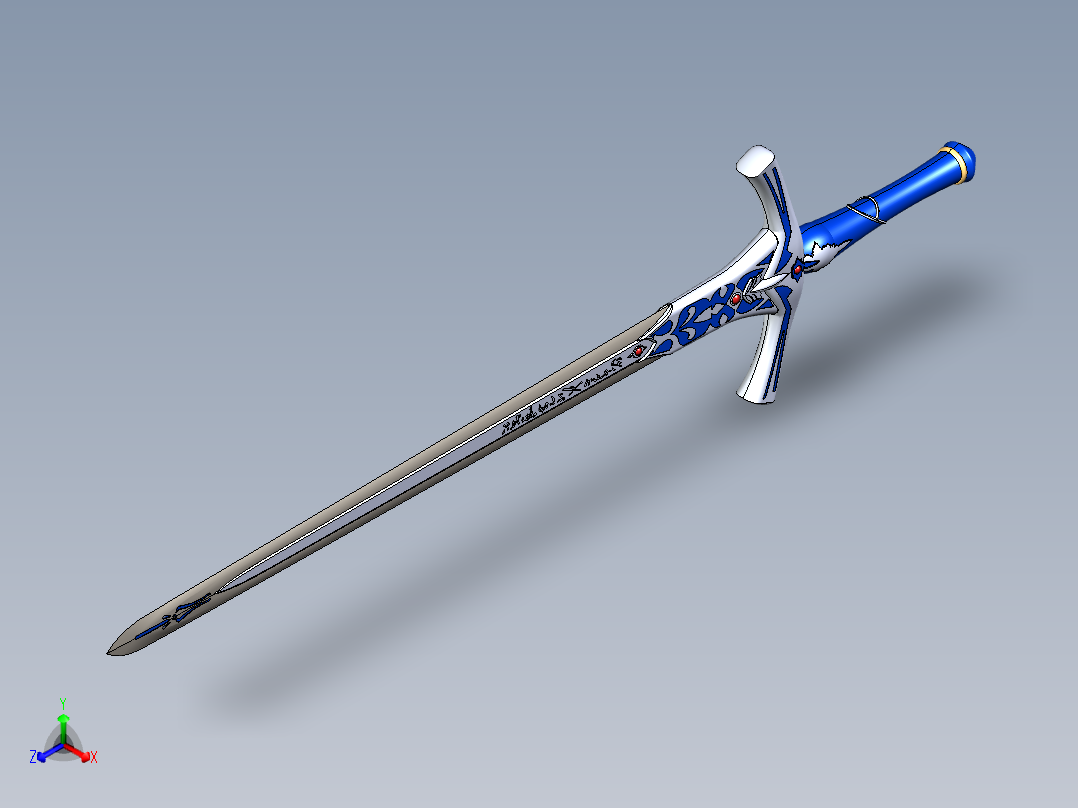 剑、宝剑(77)正等轴测图