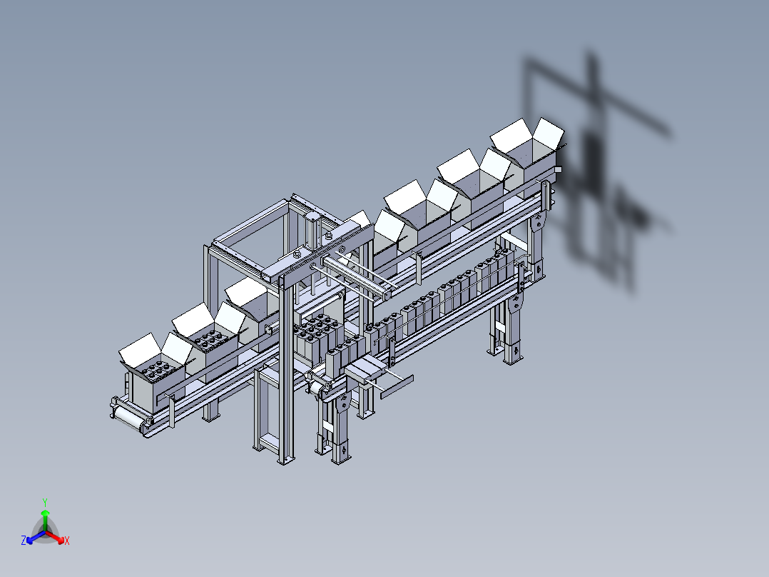 牛奶包装机正等轴测图