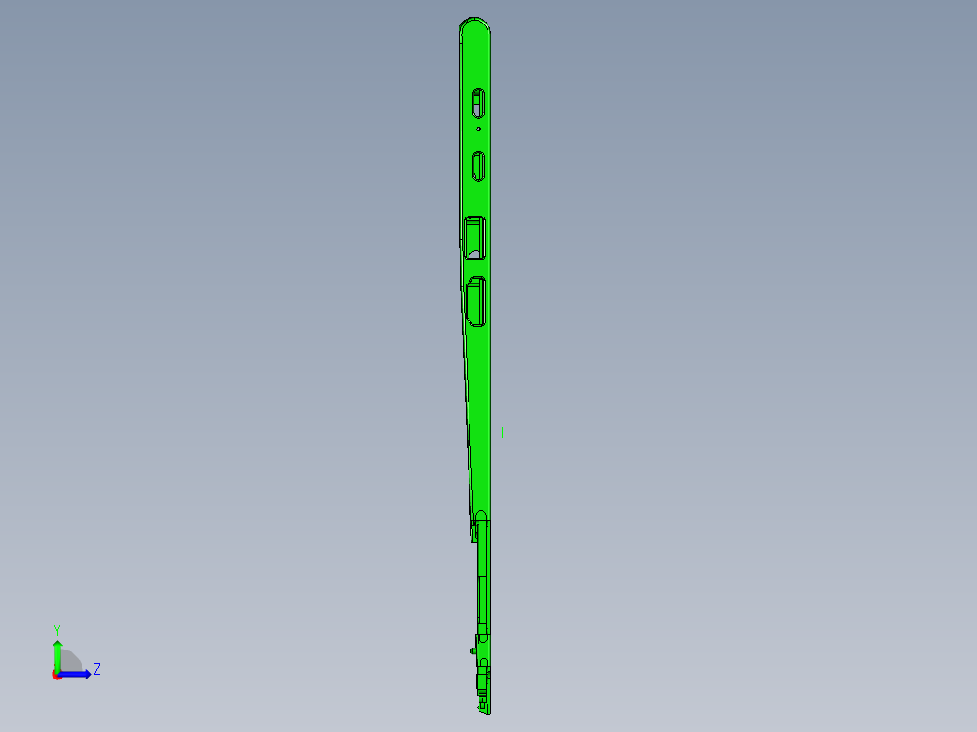 包胶版笔记本外壳铣外观面程序模型左视图