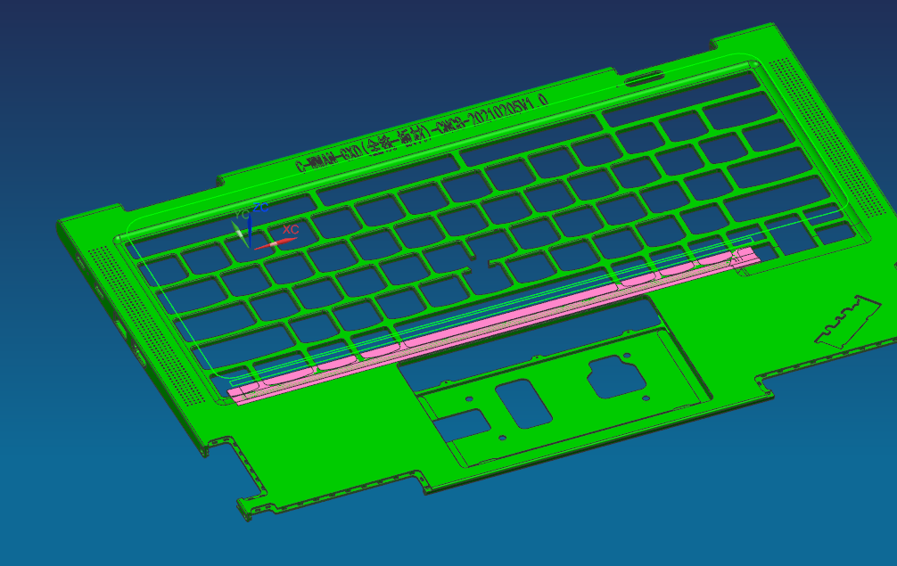 包胶版笔记本外壳铣外观面程序模型