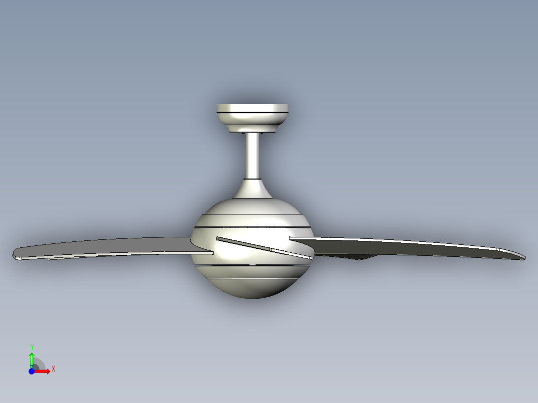 地球式风扇LED灯结构设计前视图