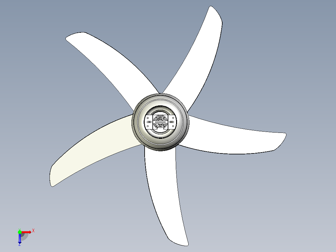 地球式风扇LED灯结构设计俯视图