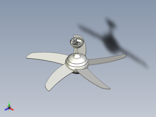 地球式风扇LED灯结构设计正等轴测缩略图