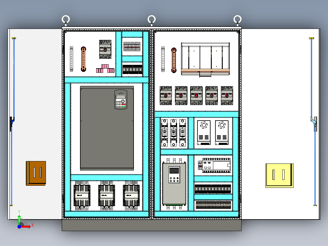 双柜组装变频器星三角软启动控制柜 56296前视图