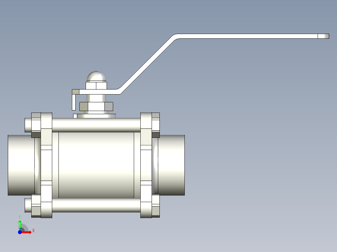 手动球阀DN32-SPF-32-DH前视图
