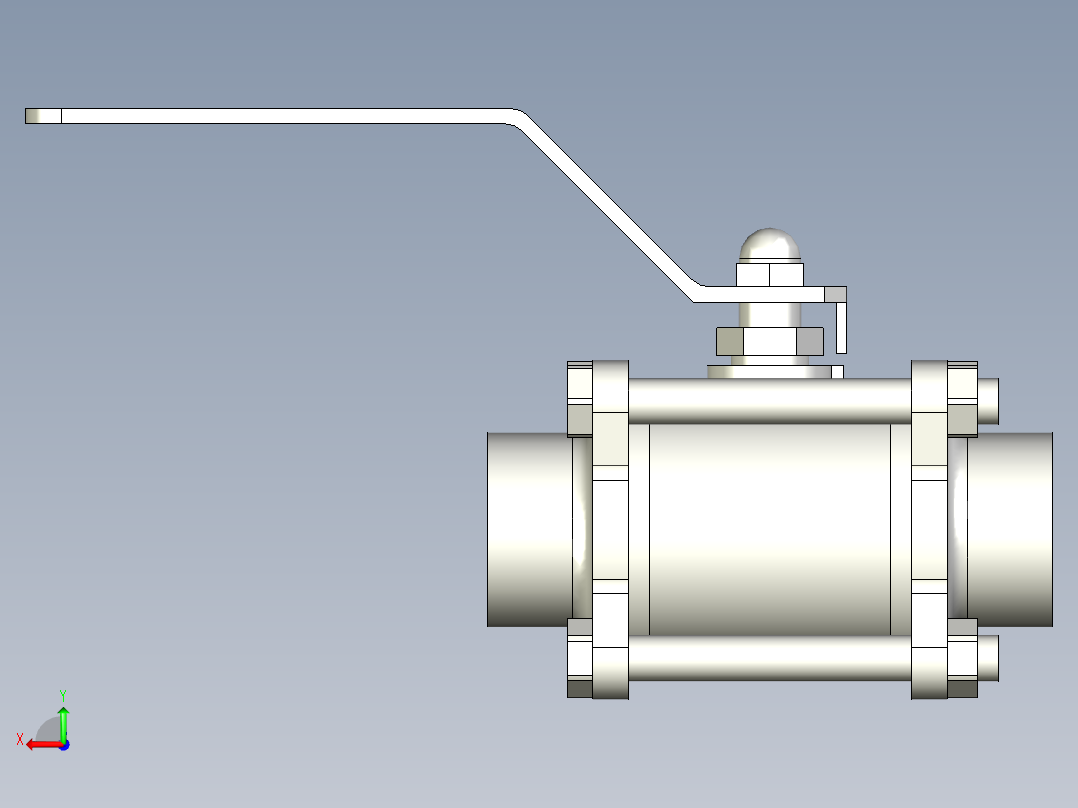 手动球阀DN32-SPF-32-DH后视图