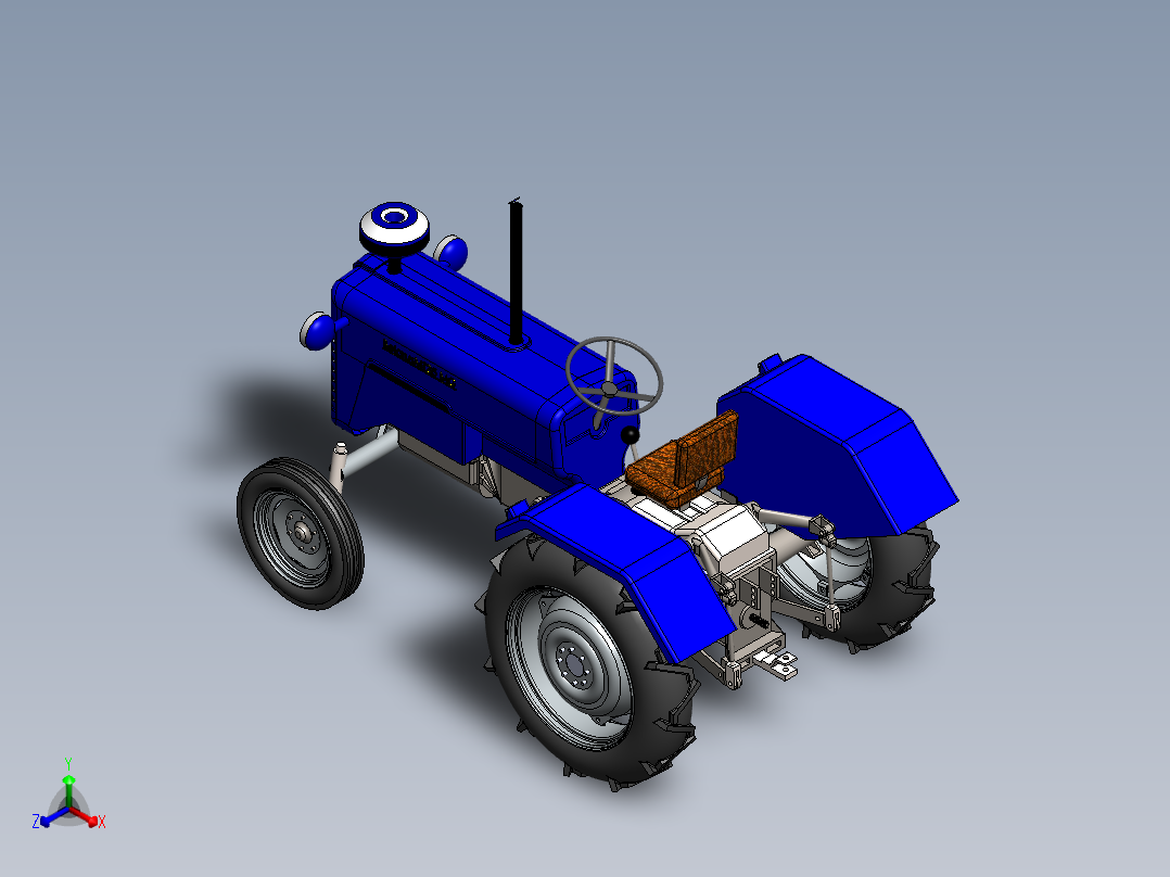 拖拉机、四轮车(26)正等轴测图
