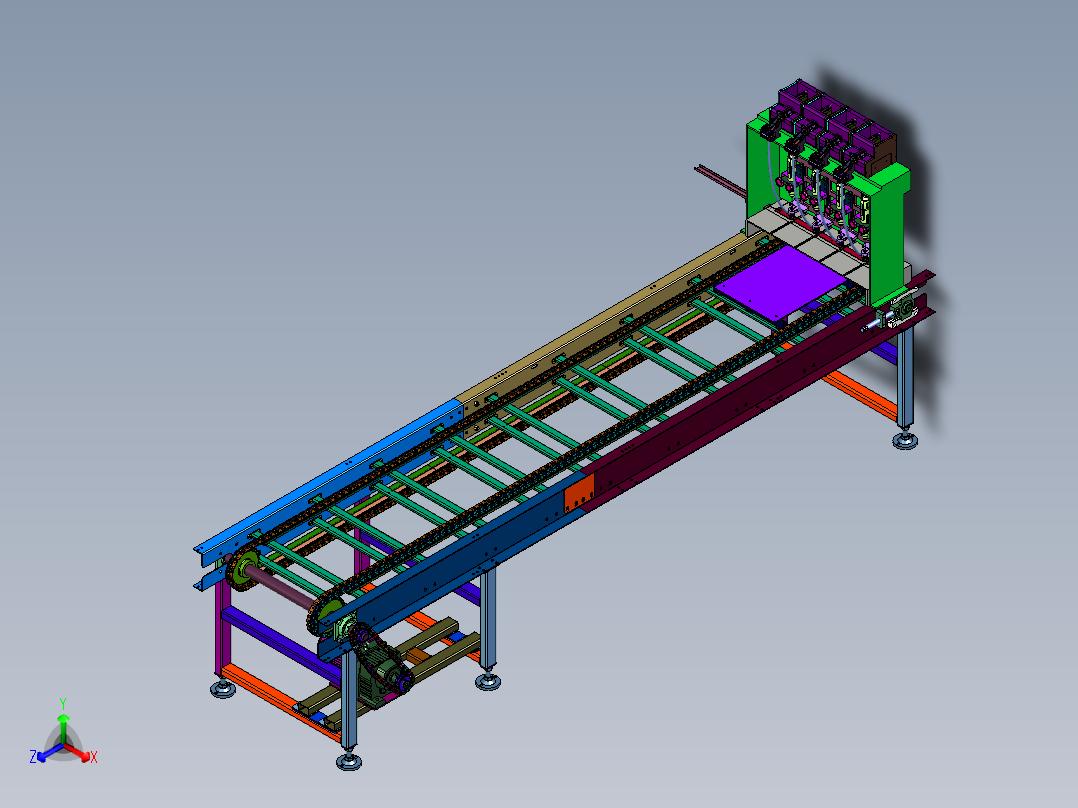 墙上挂衣架组装打螺栓产线正等轴测图
