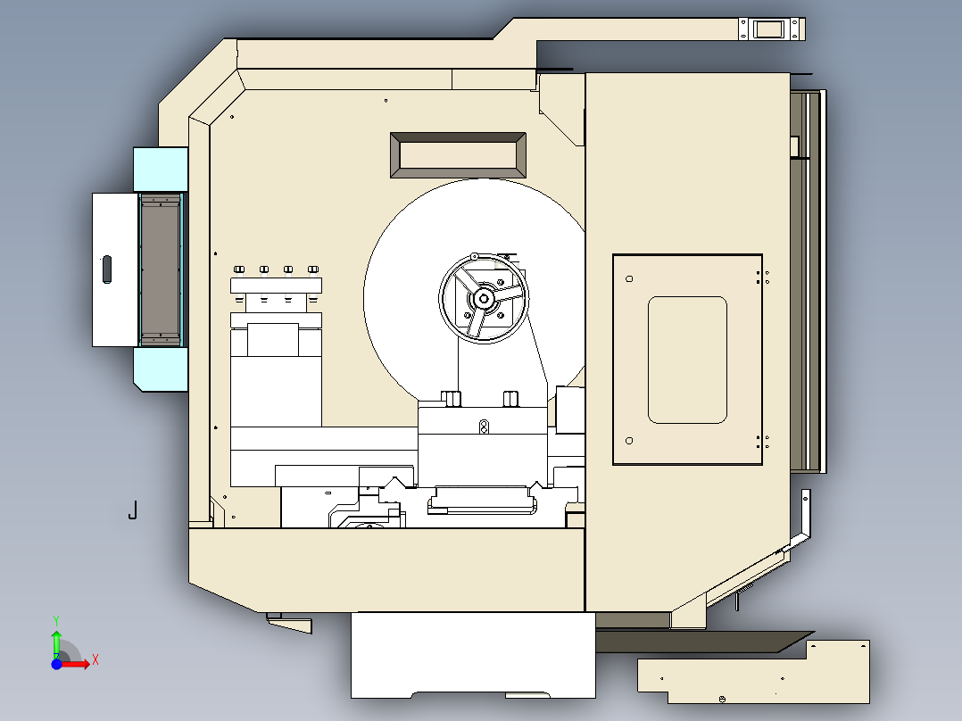 61100_61125车床钣金总装--1451946-100前视图