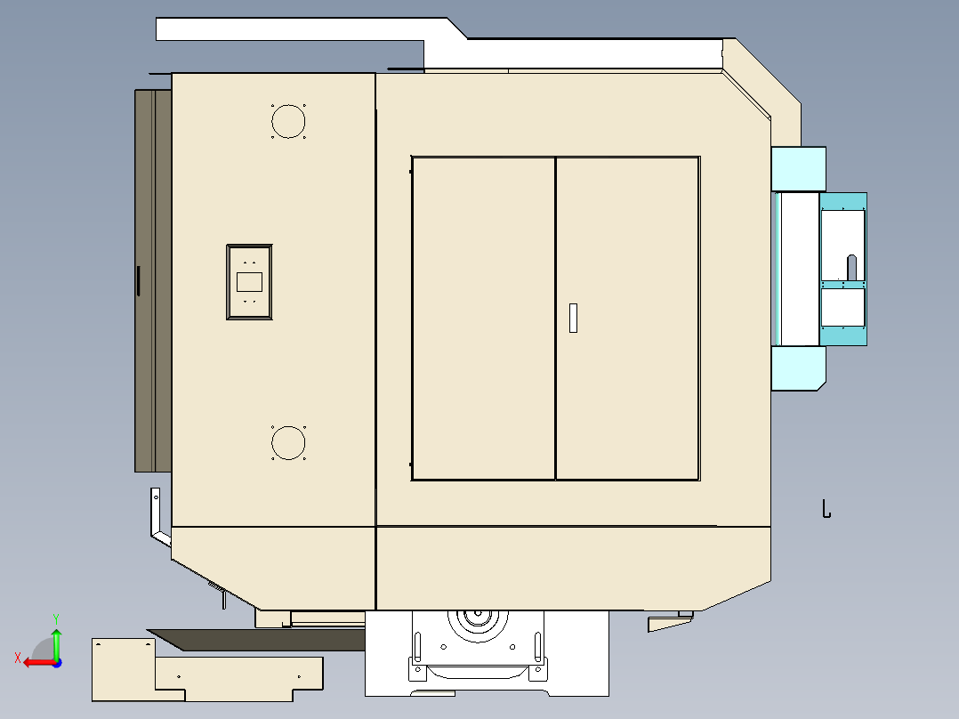 61100_61125车床钣金总装--1451946-100后视图