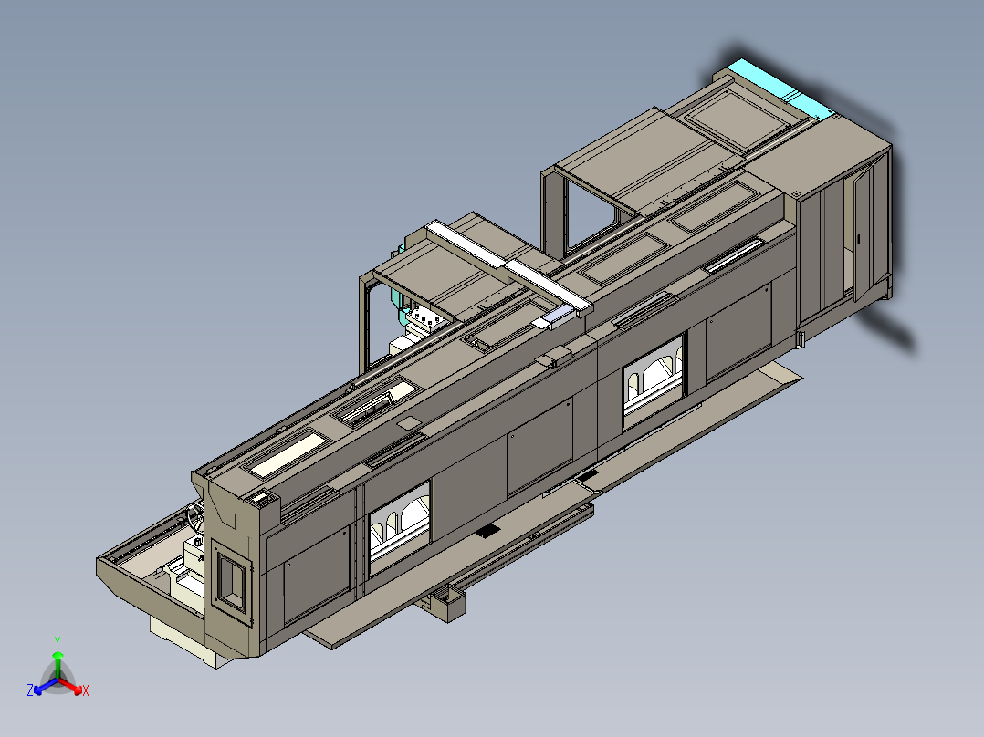 61100_61125车床钣金总装--1451946-100正等轴测图