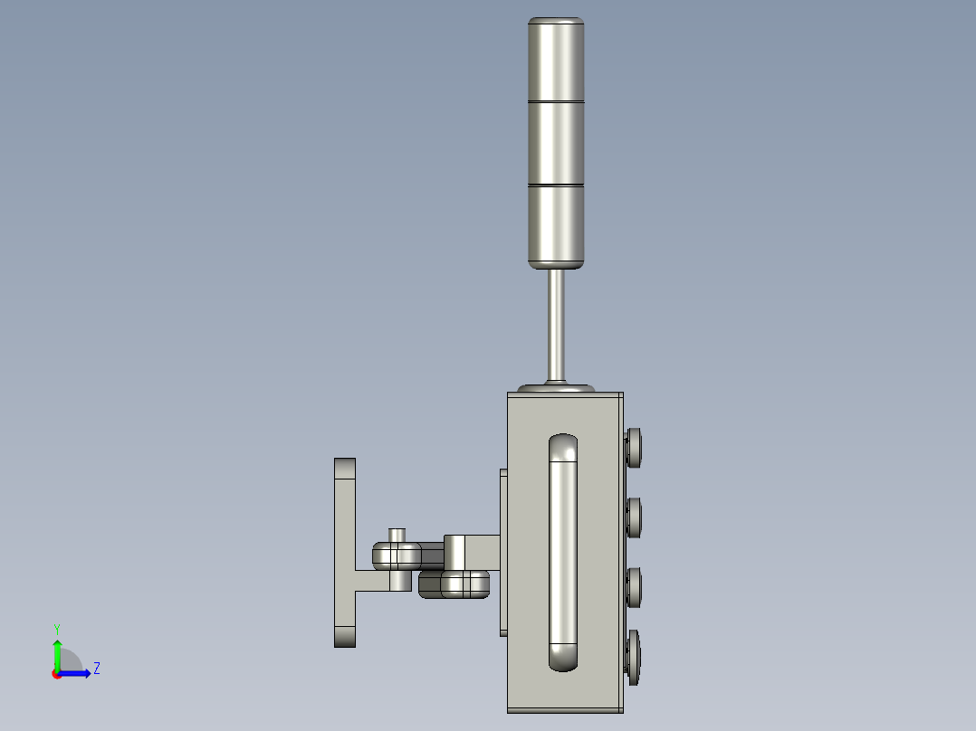 触摸屏操作控制箱左视图