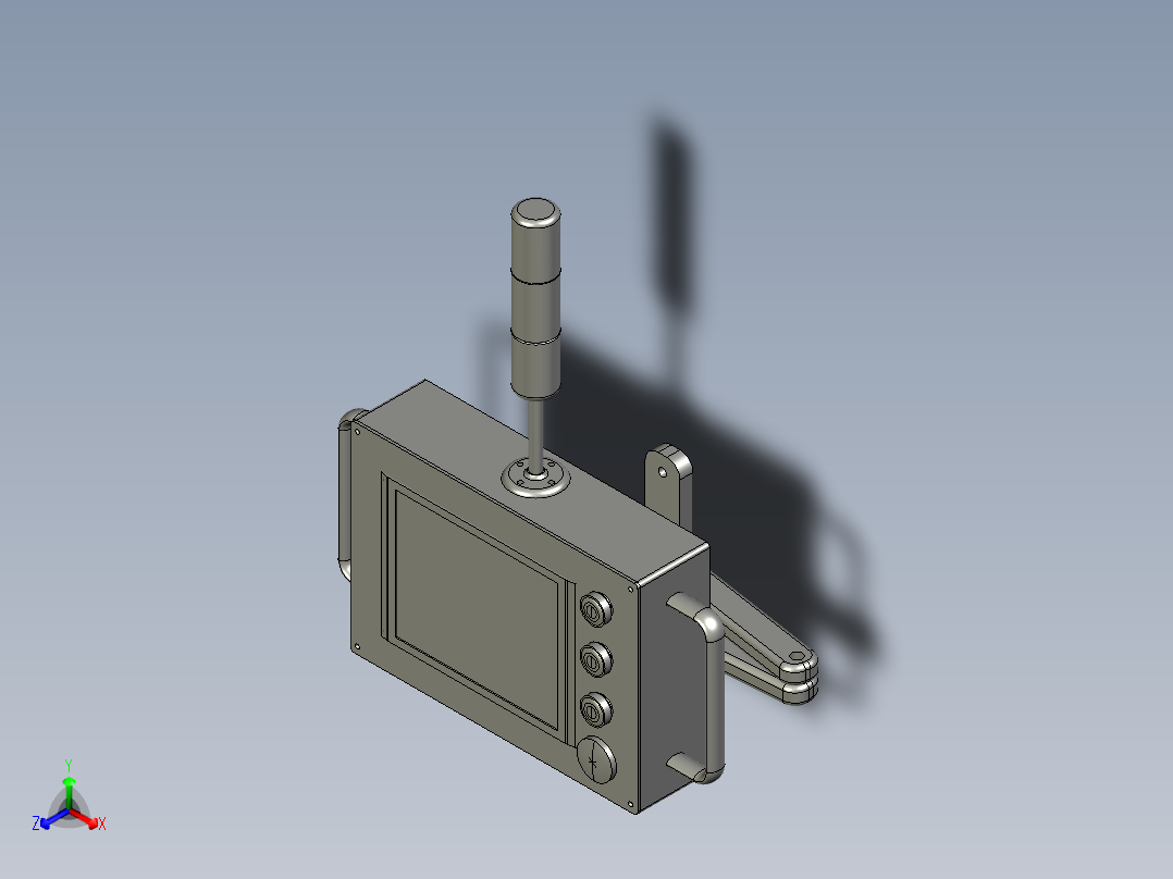触摸屏操作控制箱正等轴测图