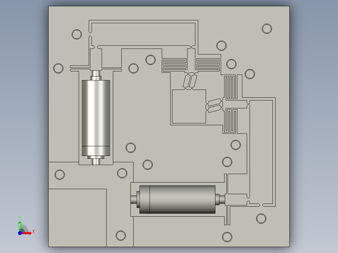 微动平台装配前视图