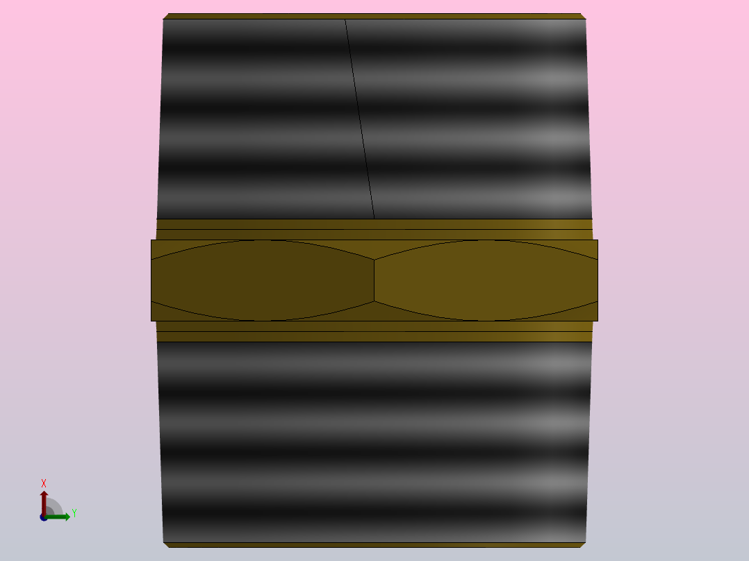 双外丝接头1.25右视图