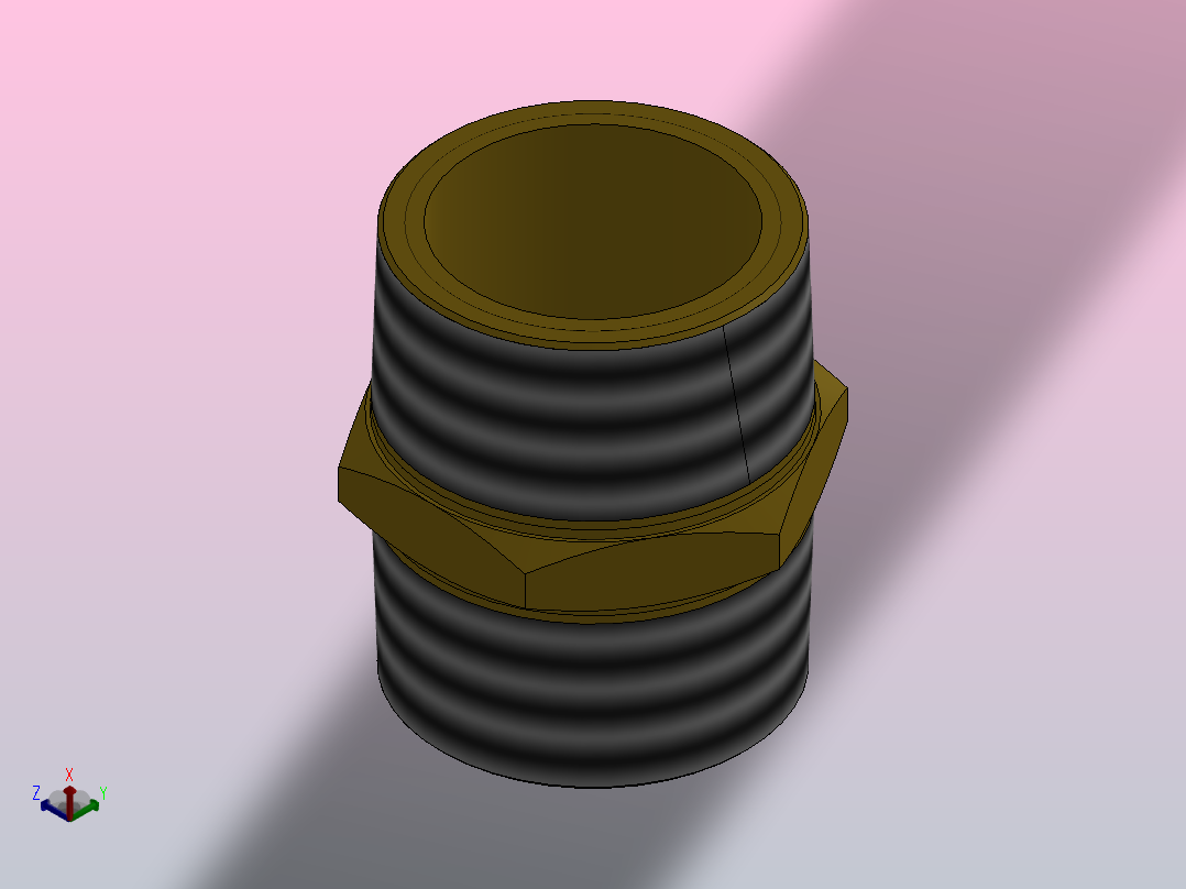 双外丝接头1.25正等轴测图