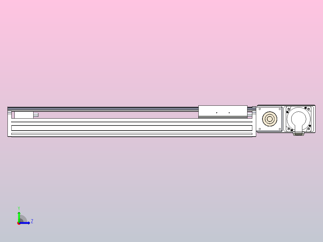皮带直线轴半封闭可选导轨TPA-HNB-175D-140-L500-MR-Y-P75-N3左视图