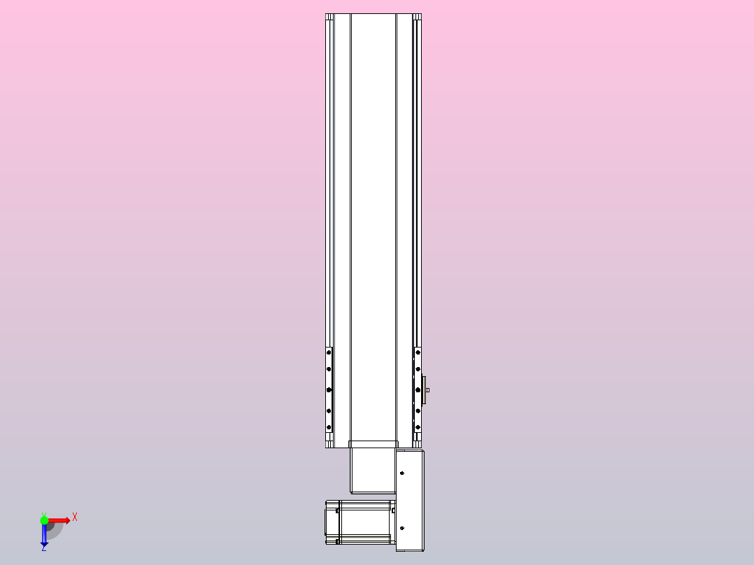 皮带直线轴半封闭可选导轨TPA-HNB-175D-140-L500-MR-Y-P75-N3俯视图