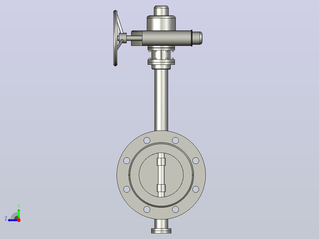 Dt943H(F)-10C.P.R.V-B[DN125]阀，截止阀，风阀，蝶阀右视图