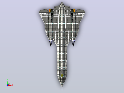 锁定-SR-71-侦察-飞机-固体-装配-模型前视缩略图
