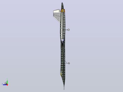 锁定-SR-71-侦察-飞机-固体-装配-模型右视缩略图