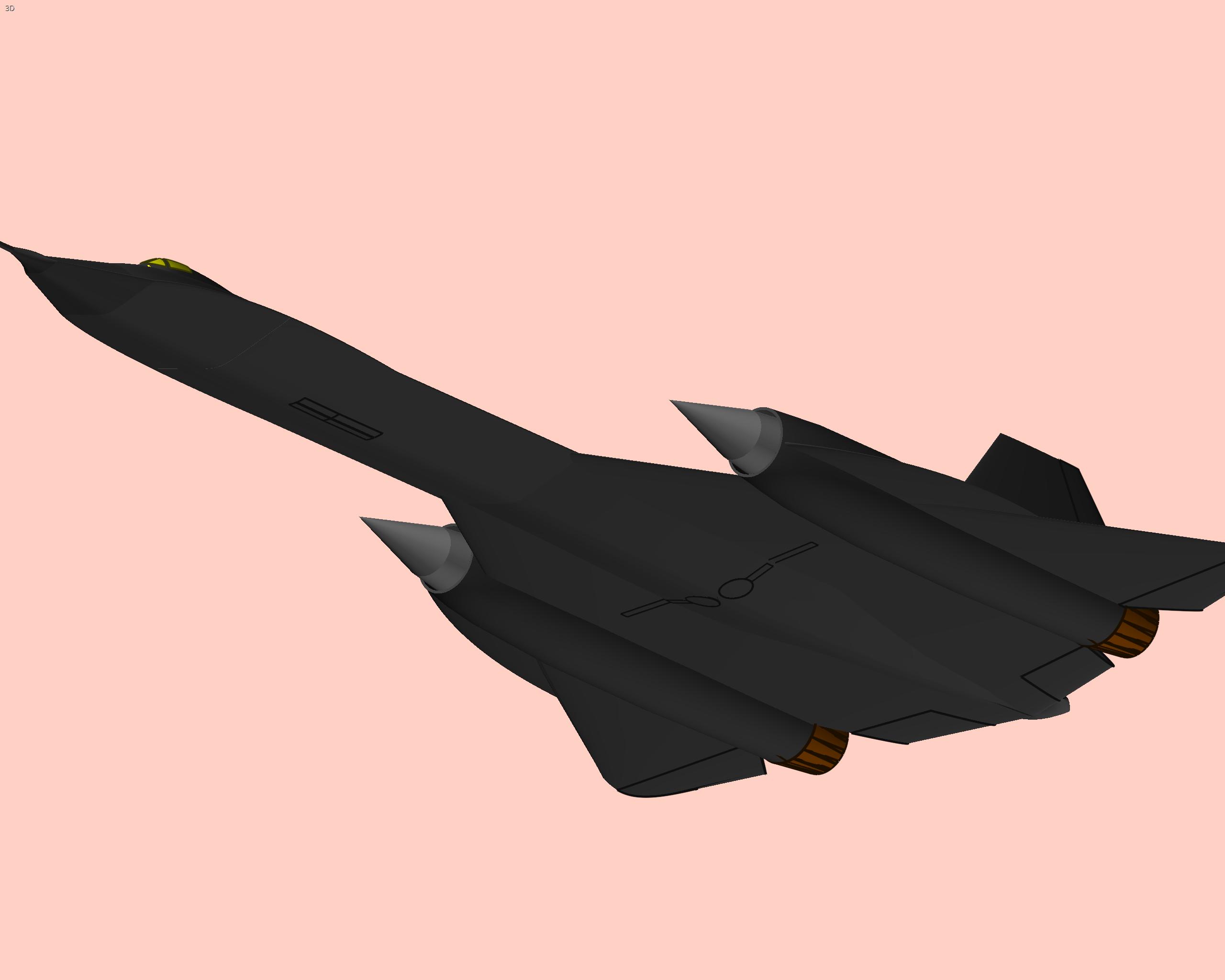 锁定-SR-71-侦察-飞机-固体-装配-模型