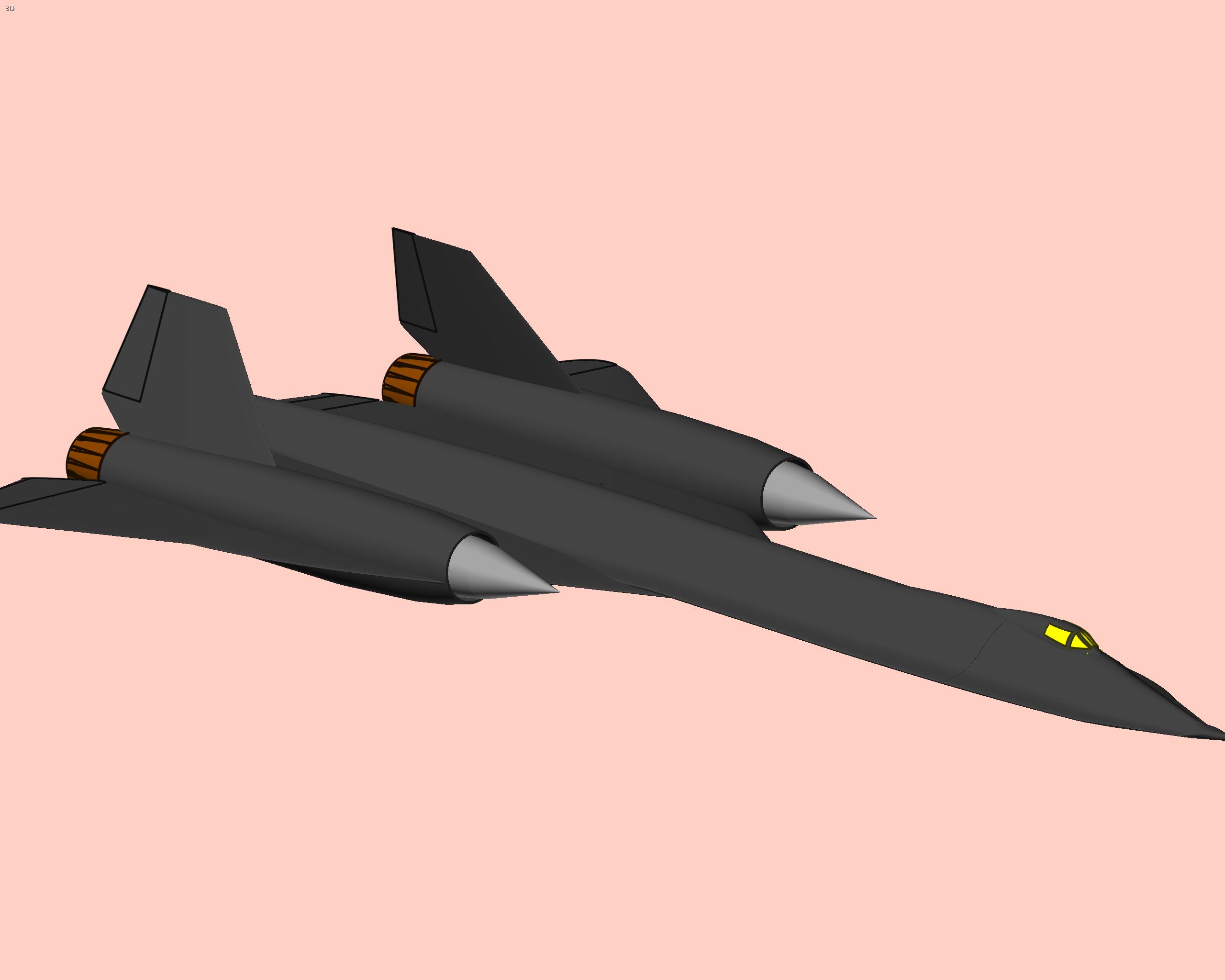 锁定-SR-71-侦察-飞机-固体-装配-模型