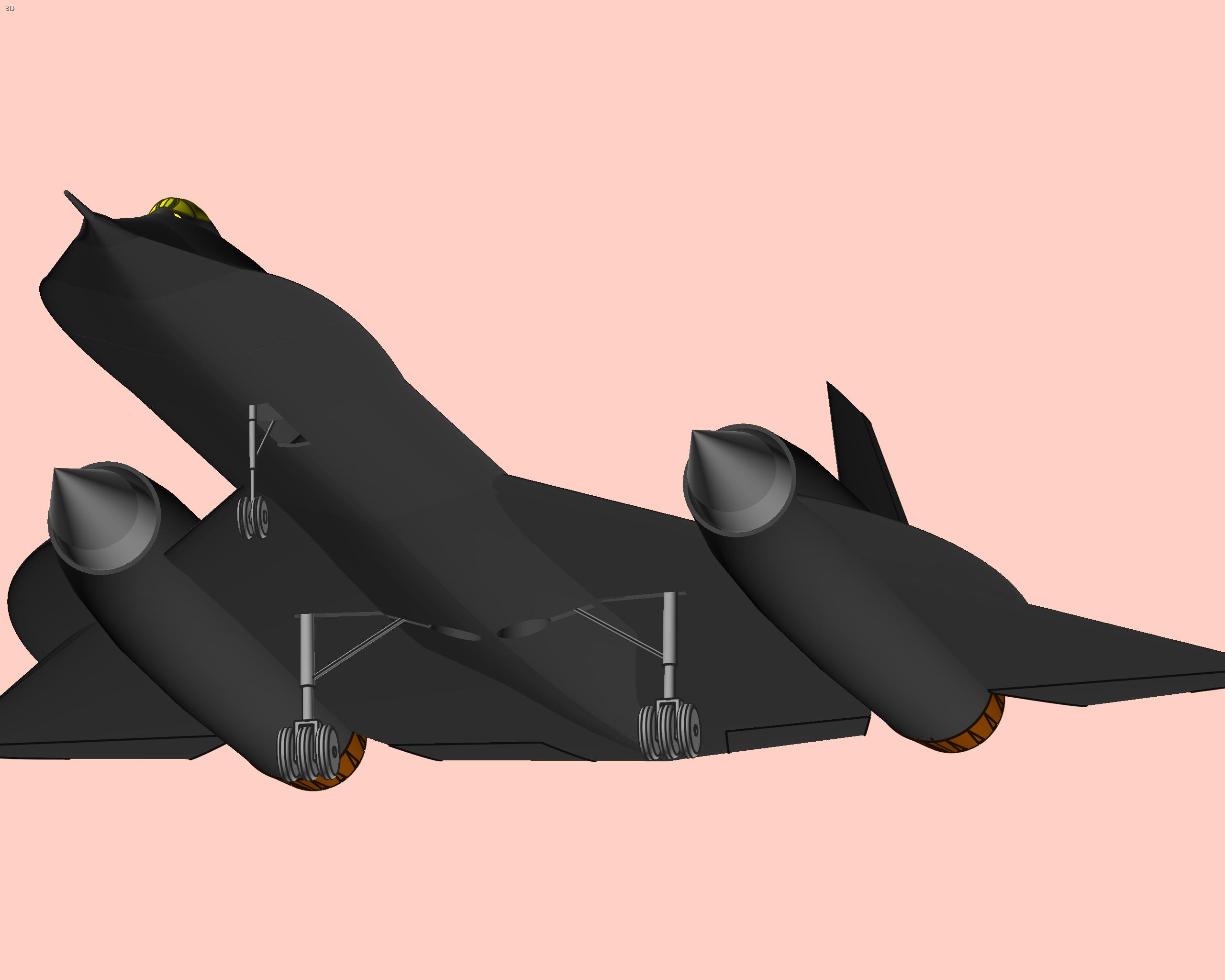 锁定-SR-71-侦察-飞机-固体-装配-模型