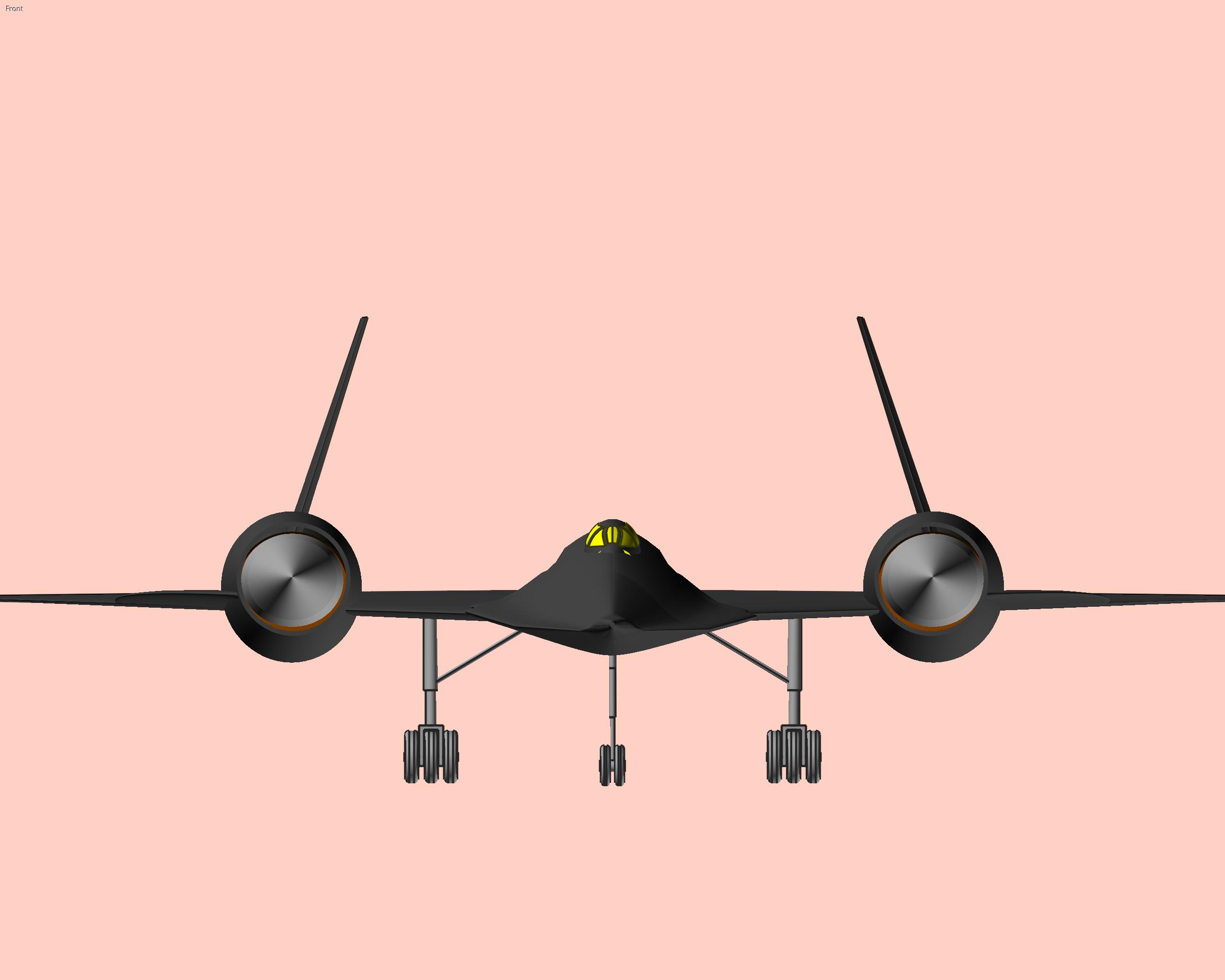 锁定-SR-71-侦察-飞机-固体-装配-模型